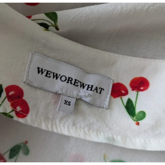 WeWoreWhat Cherry Print Wrap Swim Cover V Neck Wrap Dress Size XS Semi Sheer - Picture 4 of 6